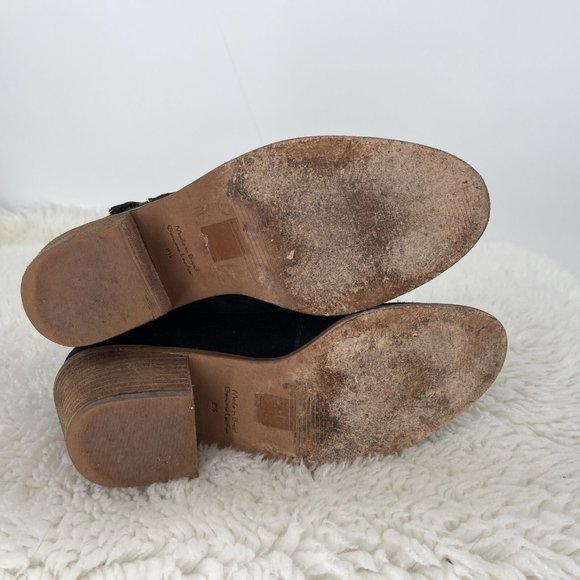 Madewell The Janice Ankle Boots Black Suede All Leather 2” Heel Women 8.5 - Picture 6 of 9